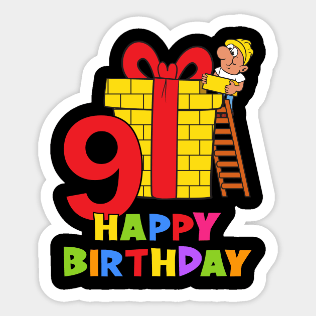 9th Birthday Party 9 Year Old Nine Years Sticker by KidsBirthdayPartyShirts